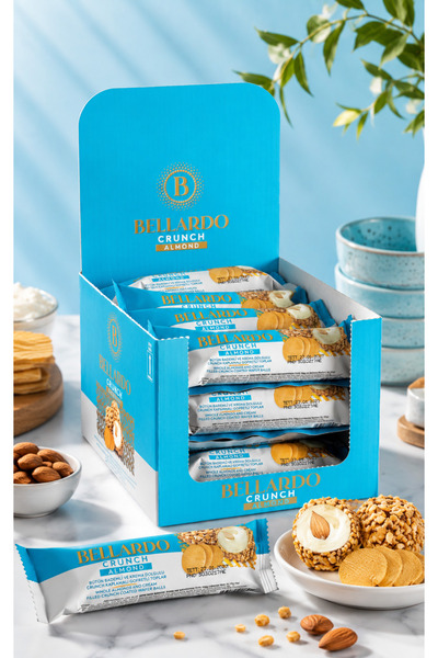 BELLARDO Crunch Almond Bademli ve Krema Dolgulu Gofret Topları 30 g x 16 Adet