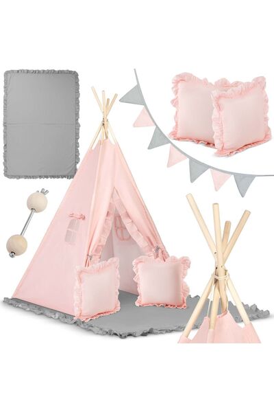 NUKIDO Cort tip teepee pentru copii NK-406 - roz deschis