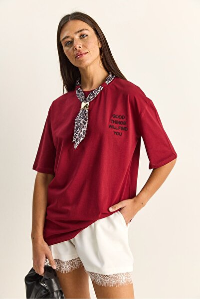Hiccup LUCCI Tricou oversized cu imprimeu și detalii accesorii