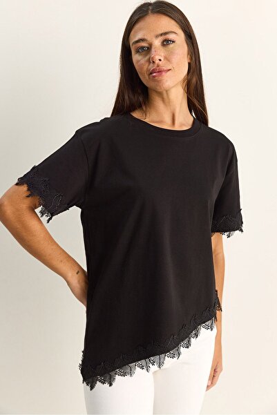 Hiccup Tricou supradimensionat din bumbac cu guler rotund LUCCI