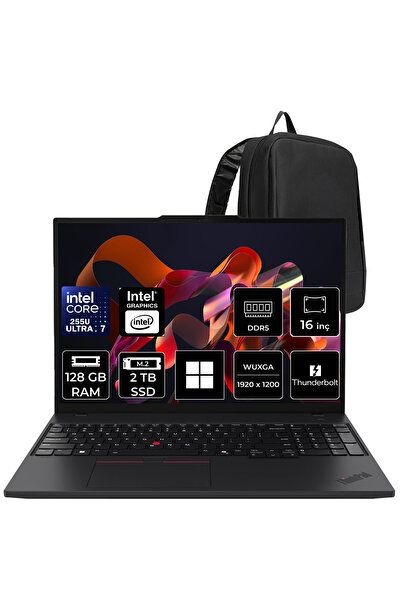 LENOVO ThinkPad T16 Core Ultra 7 255U 128GB RAM 2TB SSD 16" FHD+ Win11 Pro Di...