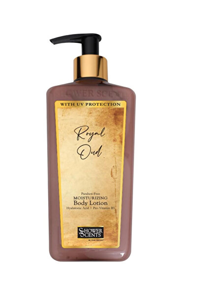 Shower Scents لوشن رويال عود المرطب للجسم خالٍ من البارابين مع حمض الهيالورون...