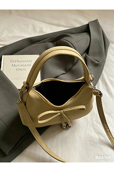 Take Two By Styli Beige Crossbody Bag with Bow Detail
