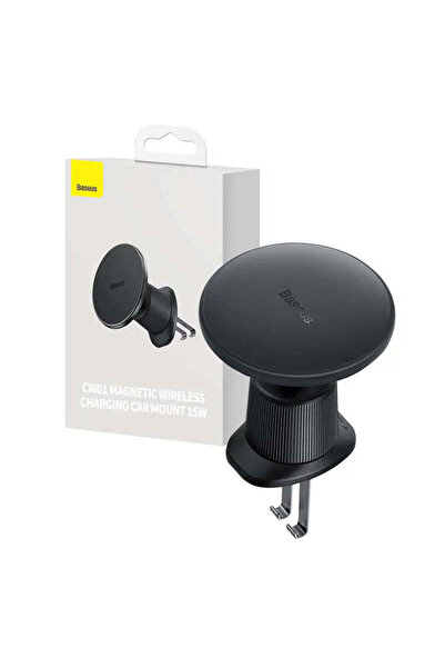 Baseus CW01 Suport auto magnetic cu încărcare wireless, Negru