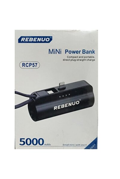 REBENUO باور بانك 5000 مللي أمبير محمول – شحن سريع بمنفذ مدمج وحامل للهاتف