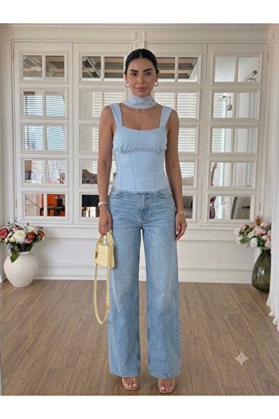 solena sln Women's New Season Strappy Corset Detailed Slim Fit Stylish Blouse...