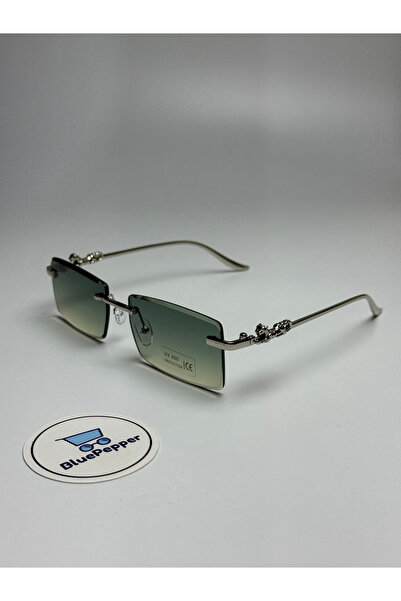 BluePepper Carterla |   Sunglasses Rectangular Green Glass |   Black Handle C...