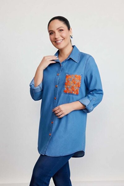 SEDNA Plus Size Embroidered Ten Cel Tunic