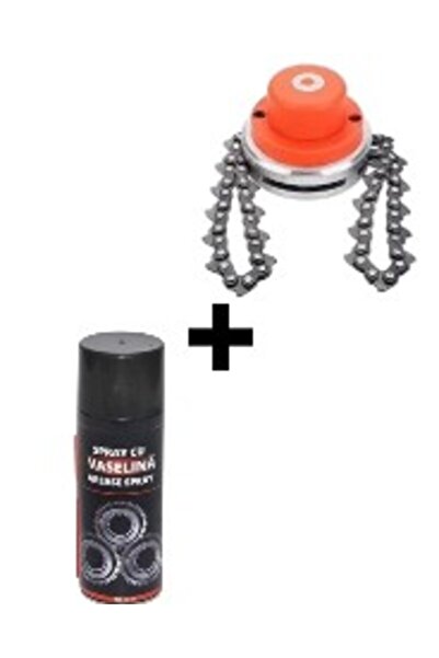 OEM Set un cap de motocoasa cu lant de drujba + un spray cu vasilina 400ml