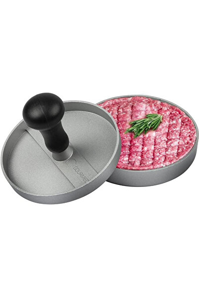 Gourmeo Presă pentru burgeri, din aluminiu, antiaderentă, diametru 11 cm, arg...
