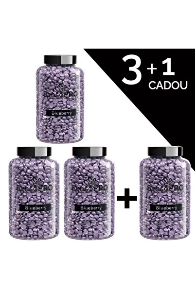 SensoPRO Milano Set 3+1 Ceară elastică cu afine gratuită pentru epilare, 400g