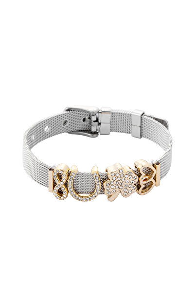 U.S. Polo Assn. Brățară din metal placată cu aur galben, cu logo personalizat...