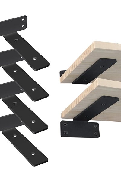 OEM Suporturi pentru Rafturi Invizibile 15 cm 4 Bucăți Metalice Rezistente Negre
