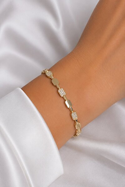 Generic Brand Brass Zircon Stone Gold Color Women's Bracelet