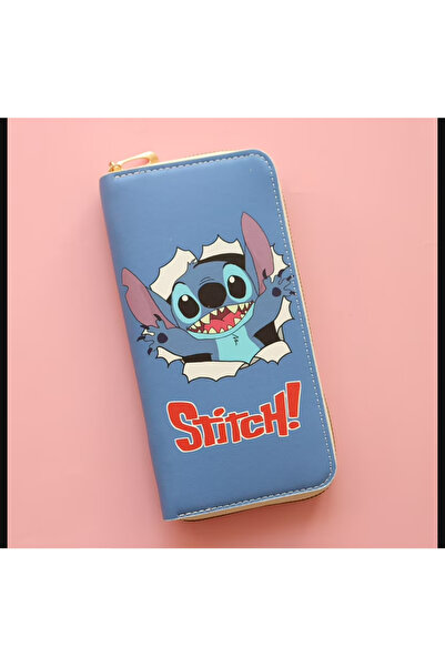 BABUN Zippered Big Blue Stitch Character Coin Wallet for Girls and Boys, Larg...
