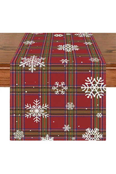 OEM Runner festiv pe masă decorativă pentru Crăciun roșu 33x183cm