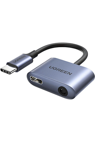 Ugreen Μετατροπέας USB-C αρσενικό σε 3.5mm / USB-C θηλυκό Γκρι 1 τεμάχιο 60164