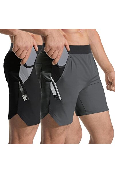 OEM Pantaloni Scurți Sportivi Pentru Bărbați Ușori Cu Buzunare Mărimea M Negr...
