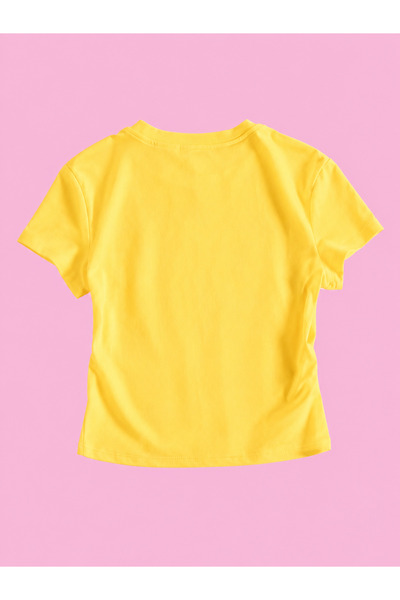 WESTİMO Women's Marine Style Printed Crew Neck Slim Crop Tshirt