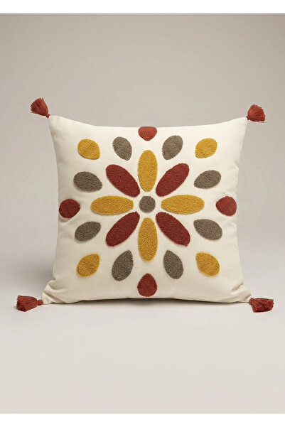 Comfort Craft Пунш бродирана калъфка за възглавница от зебло - 43x43 см Декор...