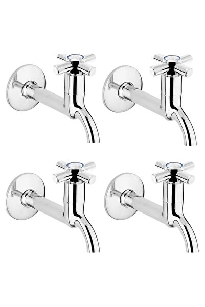 ALKASAZ 4-Piece Plus Open Close 4-Hand Chrome Spin Tap Single Input Through t...
