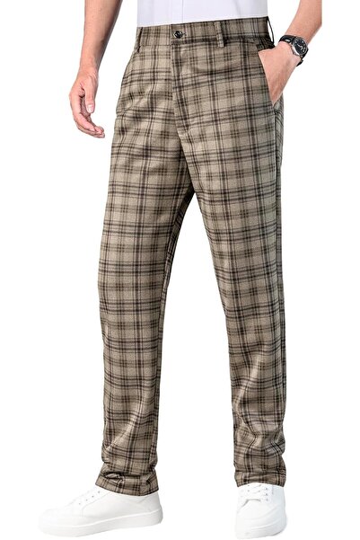 OEM Pantaloni bărbătești chino în carouri Glencheck Material elegant Conforta...