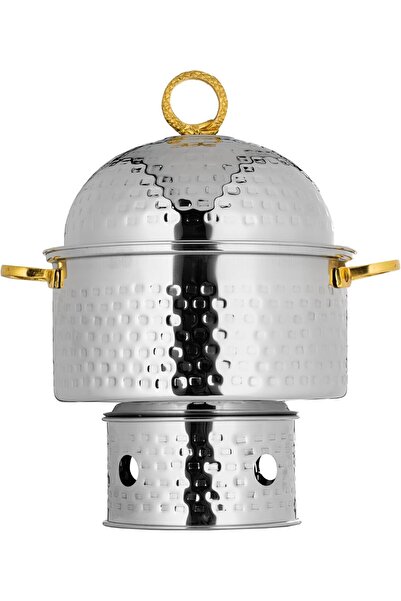 Generic Al Saif Round Buffet Warmer Serving Dish, Stainless Steel, Silver and...