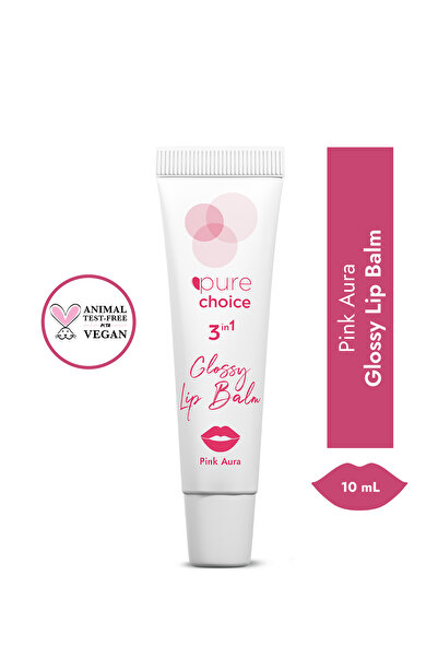 Pure Choice Nemlendirici Onarıcı Parlatıcı 3in1 Glossy Lip Balm Pink Aura - C...