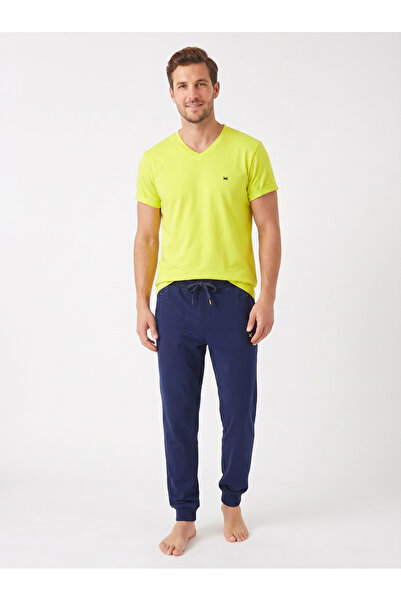Levantino 2-Piece Pajama Set, Men's Pure Cotton Short-Sleeved T-Shirt Long Pa...