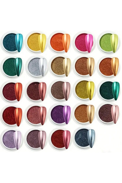 OEM Pudre pentru unghii, cu efect metalic cromat, potrivite pentru nail art, ...