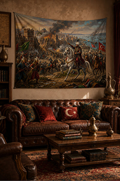 Vagonik Fatih Sultan Mehmet Cucerirea Istanbulului Tapiserie de perete Banner...