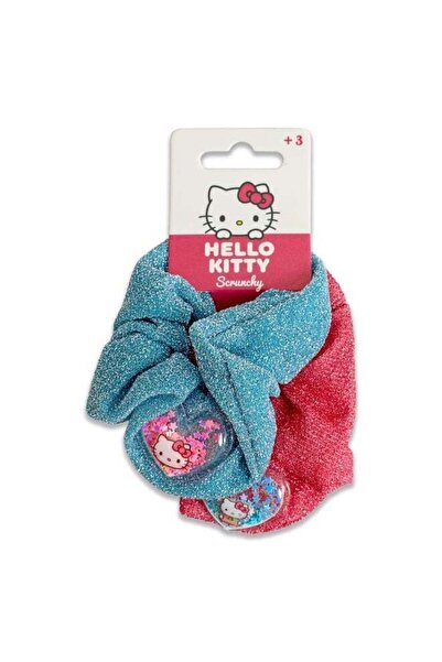 SANRIO Hello Kitty Glitter Fabric Two Hair Crunchies With Heart Pvc Charms