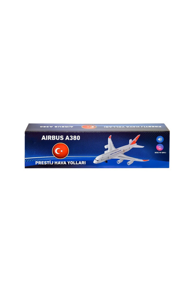 Shoplandu Pilli Sesli Işıklı Müzikli Büyük Boy Oyuncak A380 Airbus Yolcu Uçağı 51 cm