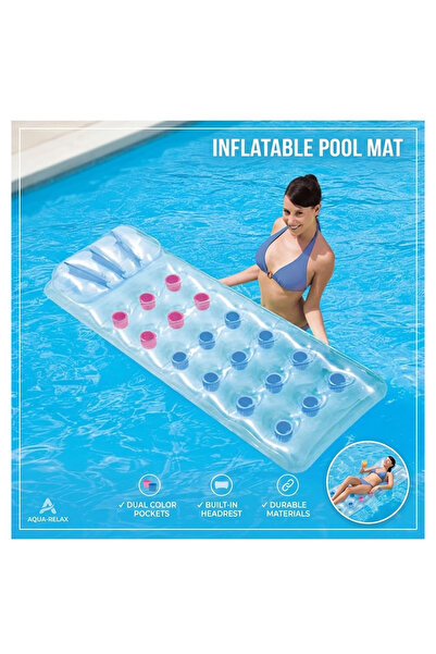 BESTWAY Deniz ve Havuz Yatağı - Bardaklı Yastıklı / 43015 Beach Bed Lounge In...