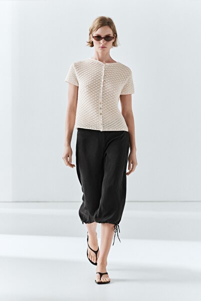 Massimo Dutti Tığ işi triko hırka