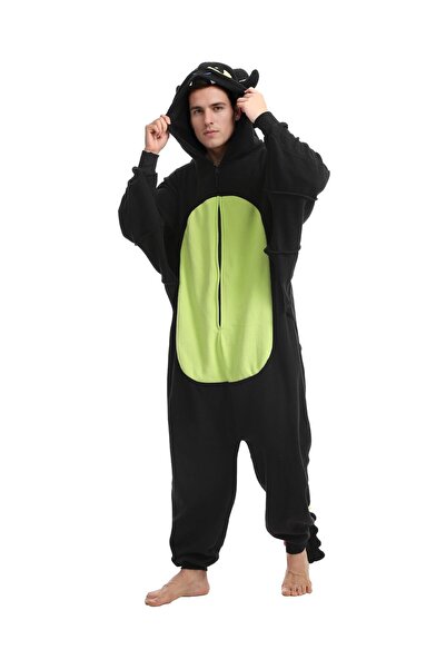 OEM Ολόσωμη Φόρμα Δράκου Unisex για Cosplay και Πιτζάμες – Μαύρο M