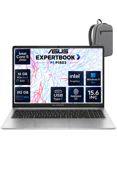 ASUS Expertbook P1 P1503CVA Intel® Core™ 5 210H 16 GB DDR5 512 GB SSD 15.6'' ...