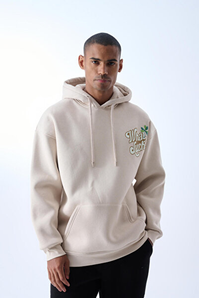 What Luck Kapüşonlu Oversize Sweatshirt