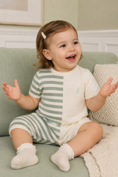 Babyhola 100% Cotton Baby Girl and Boy Knitwear Jumpsuit 13778