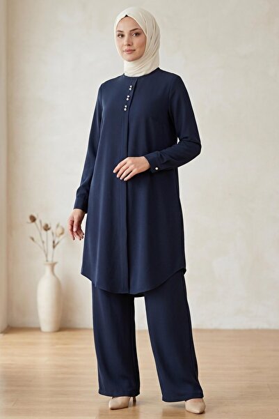 TOFİSA Riz Tunik Pantolon İkili Takım Lacivert - 2129-LACIVERT