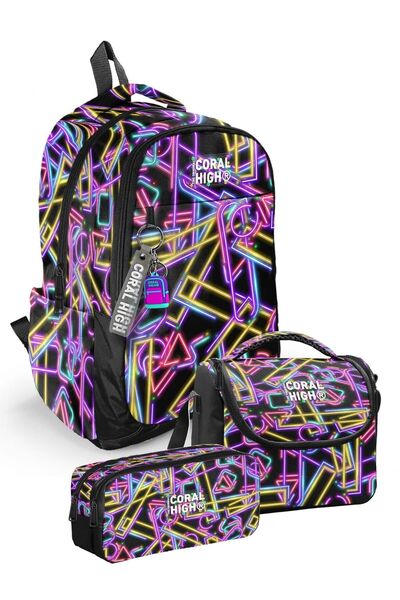 Coral High Set de ghiozdane școlare triple pentru fete, pentru școala primară...
