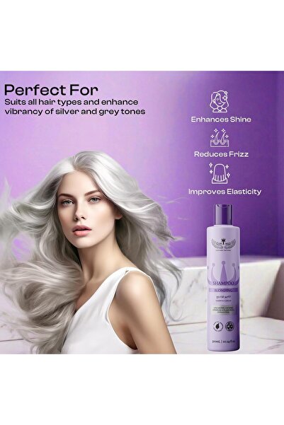 Vintage Blonding Purple Shampoo 300ml – Anti Yellow Toning Shampoo for Blonde, Silver, Grey & Highlighted Hair