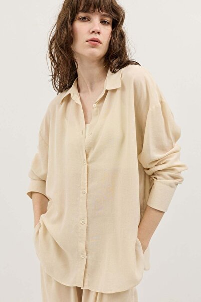 Antioch Beige Relax Fit Lyocell Women's Shirt