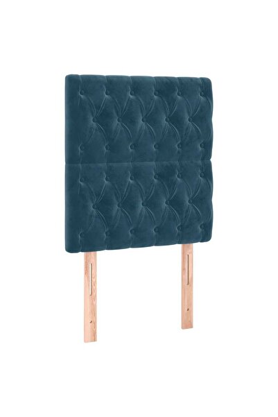 vidaxl Tăblie de pat albastru închis 80x7x118/128 cm catifea