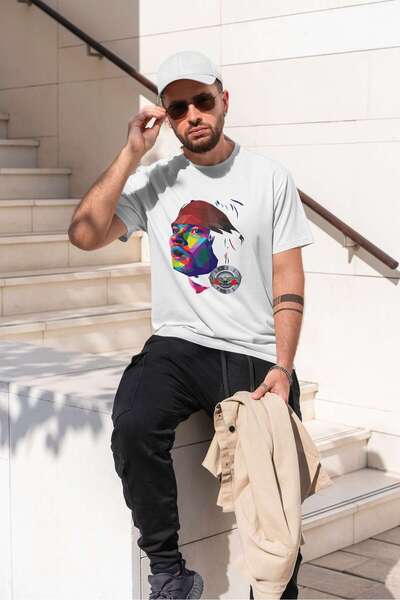 iLovePrints Colorful Portrait with Guns N' Roses Logo Tshirt