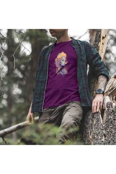 iLovePrints Abstract Portrait with Neon Colors Tshirt