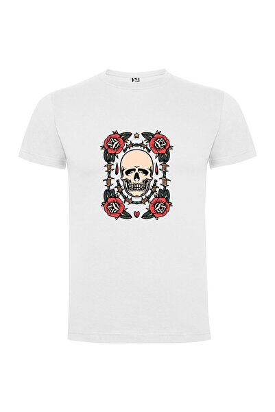 iLovePrints Scarlet Skulls Roses Tshirt