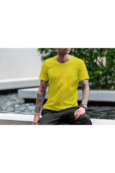 iLovePrints Abstract Yellow and Black Logo Tshirt