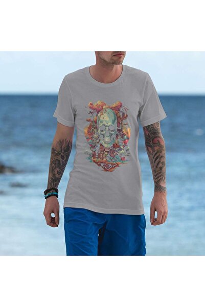 iLovePrints Surreal Skull with Abstract Surroundings Tshirt