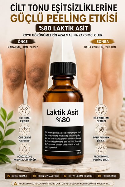 Puredermine 80% Lactic Acid Professional Peeling for Darkening Areas in Bikini Area, Knees, Elbows, Underarms, Back, and Legs & Targets Dark Appearance